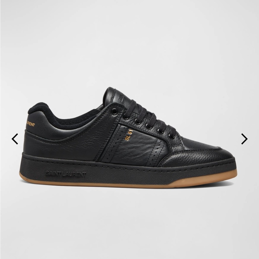 Saint Laurent SL 61 Black Low-Top Leather Men's Sneakers 10